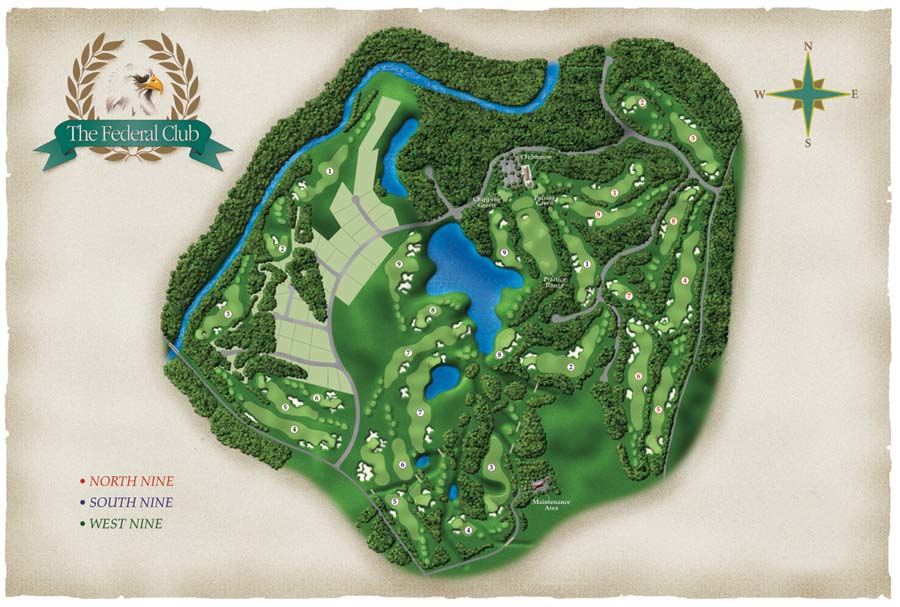 Golf Course Maps Golf Sign and Design